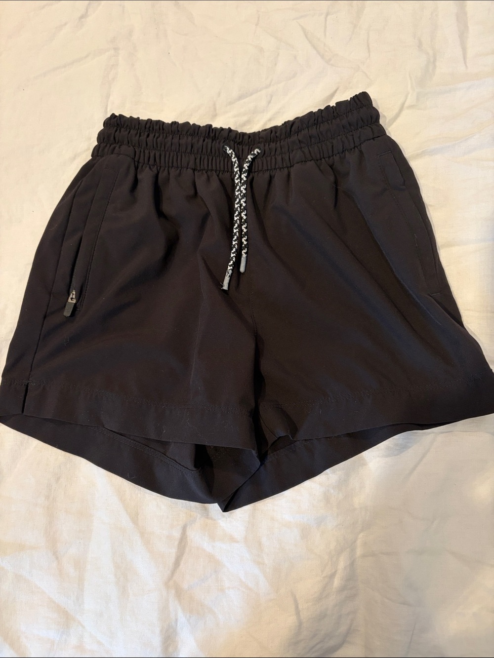 Athleta GIRL Black Elastic-Waist Active Shorts with Drawcord